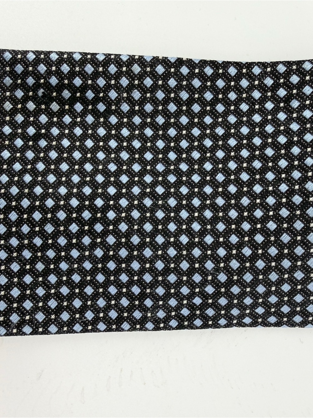 Calvin Klein Black Tie with Light Blue Geometric Motif